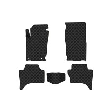 Коврики с экокожи в салон Fullback (Double cab) 4WD Fiat 2018 1 поколение Pickup 4-дв. EU EVAtech  ECO Экокожа черная c черной ниткой черный кант