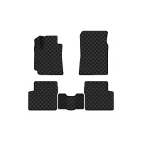 Коврики с экокожи в салон Emgrand 7 (EC7) AT Geely 2009 1 поколение Sedan EU EVAtech  ECO Экокожа черная c черной ниткой черный кант