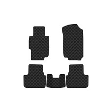 Коврики с экокожи в салон Accord AT (Electric seats) Honda 2003-2008 7 поколение Sedan EU EVAtech  ECO Экокожа черная c черной ниткой черный кант