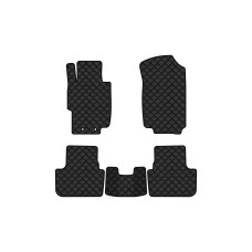 Коврики с экокожи в салон Accord AT (Electric seats) Honda 2003-2008 7 поколение Sedan EU EVAtech  ECO Экокожа черная c черной ниткой черный кант