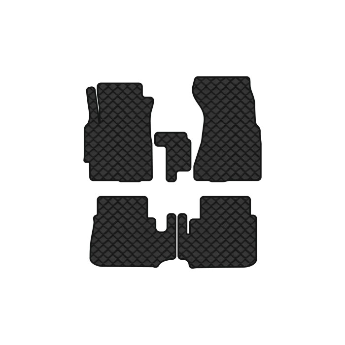 Коврики с экокожи в салон CR-V (RD1) MT Honda 1996-2001 1 поколение SUV EU EVAtech  ECO Экокожа черная c черной ниткой черный кант