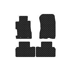 Коврики с экокожи в салон Civic (FD) Honda 2005-2012 8 поколение Sedan EU EVAtech  ECO Экокожа черная c черной ниткой черный кант