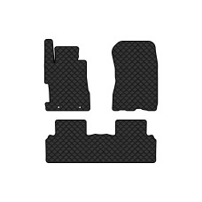 Коврики с экокожи в салон Civic (FD) Honda 2005-2012 8 поколение Sedan EU EVAtech  ECO Экокожа черная c черной ниткой черный кант
