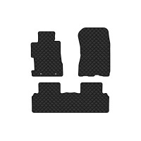 Коврики с экокожи в салон Civic (FD) Honda 2005-2012 8 поколение Sedan EU EVAtech  ECO Экокожа черная c черной ниткой черный кант