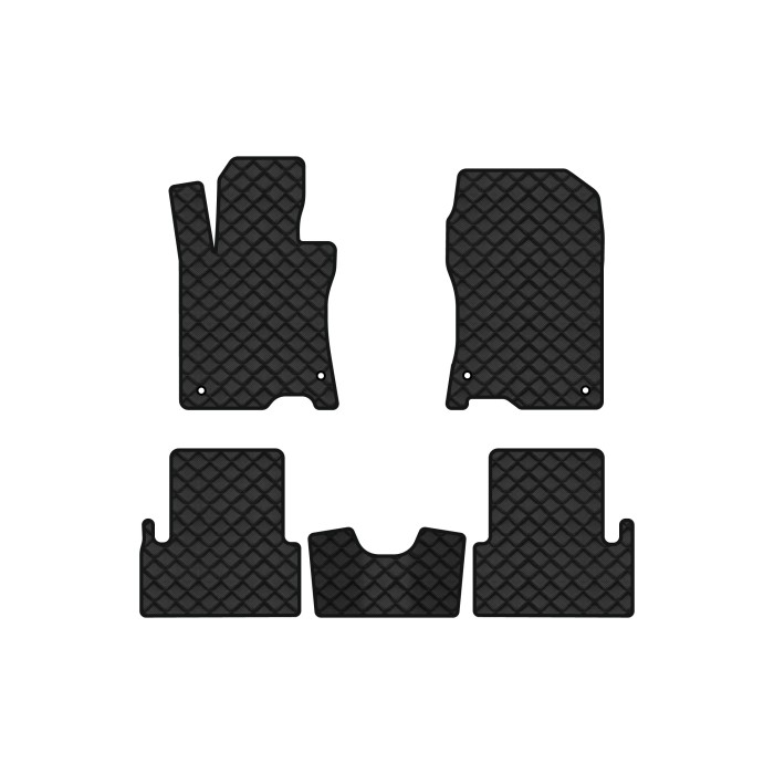 Коврики с экокожи в салон Accord (CU) Honda 2008-2013 8 поколение Sedan EU EVAtech  ECO Экокожа черная c черной ниткой черный кант