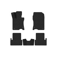 Коврики с экокожи в салон Accord (CU) Honda 2008-2013 8 поколение Sedan EU EVAtech  ECO Экокожа черная c черной ниткой черный кант