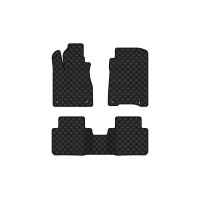 Коврики с экокожи в салон CR-V Honda 2012-2017 4 поколение SUV EU EVAtech  ECO Экокожа черная c черной ниткой черный кант