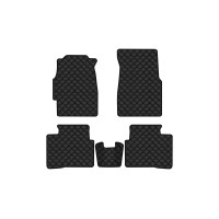 Коврики с экокожи в салон Civic (EK) Honda 1995-2000 6 поколение Htb Japan EVAtech  ECO Экокожа черная c черной ниткой черный кант