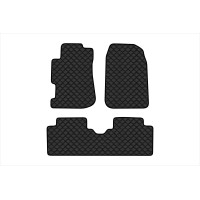 Коврики с экокожи в салон Civic Honda 2000-2005 7 поколение Htb EU EVAtech  ECO Экокожа черная c черной ниткой черный кант