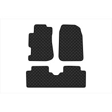Коврики с экокожи в салон Civic Honda 2000-2005 7 поколение Htb EU EVAtech  ECO Экокожа черная c черной ниткой черный кант