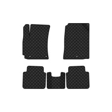 Коврики с экокожи в салон Elantra (AD) (3 clips) Hyundai 2015-2020 6 поколение Sedan USA EVAtech  ECO Экокожа черная c черной ниткой черный кант