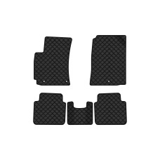Коврики с экокожи в салон Elantra (AD) (3 clips) Hyundai 2015-2020 6 поколение Sedan USA EVAtech  ECO Экокожа черная c черной ниткой черный кант