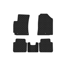 Коврики с экокожи в салон Elantra (AD) (3 clips) Hyundai 2015-2020 6 поколение Sedan USA EVAtech  ECO Экокожа черная c черной ниткой черный кант