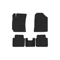 Коврики с экокожи в салон Elantra (AD) (3 clips) Hyundai 2015-2020 6 поколение Sedan USA EVAtech  ECO Экокожа черная c черной ниткой черный кант