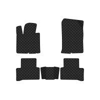 Коврики с экокожи в салон Tucson (NX4) (Short base) Hyundai 2021 4 поколение SUV EU EVAtech  ECO Экокожа черная c черной ниткой черный кант