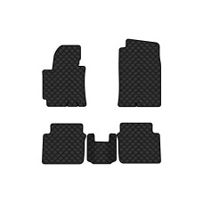Коврики с экокожи в салон Elantra (MD) (3 clips) Hyundai 2010-2015 5 поколение Sedan USA EVAtech  ECO Экокожа черная c черной ниткой черный кант