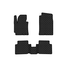 Коврики с экокожи в салон Elantra (MD) (3 clips) Hyundai 2010-2015 5 поколение Sedan USA EVAtech  ECO Экокожа черная c черной ниткой черный кант