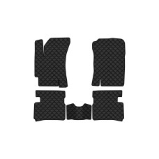 Коврики с экокожи в салон Accent (MC) Hyundai 2006-2010 3 поколение Htb EU EVAtech  ECO Экокожа черная c черной ниткой черный кант