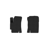 Коврики с экокожи в салон Accent (MC) Hyundai 2006-2010 3 поколение Sedan EU EVAtech  ECO Экокожа черная c черной ниткой черный кант