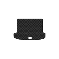 Коврик с экокожи в багажник Tucson (NX4) (Short base) Hyundai 2021 4 поколение SUV EU EVAtech  ECO Экокожа черная c черной ниткой черный кант