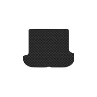 Коврик с экокожи в багажник Terracan Hyundai 2001-2007 1 поколение SUV EU EVAtech  ECO Экокожа черная c черной ниткой черный кант