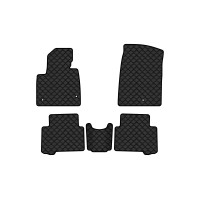 Коврики с экокожи в салон Santa FE (DM) 5 seats Hyundai 2012-2017 3 поколение SUV EU EVAtech  ECO Экокожа черная c черной ниткой черный кант