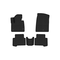 Коврики с экокожи в салон Santa FE (DM) 5 seats Hyundai 2012-2017 3 поколение SUV EU EVAtech  ECO Экокожа черная c черной ниткой черный кант