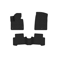 Коврики с экокожи в салон Santa FE (DM) 5 seats Hyundai 2012-2017 3 поколение SUV EU EVAtech  ECO Экокожа черная c черной ниткой черный кант