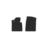 Коврики с экокожи в салон Santa FE (DM) 7 seats Hyundai 2012-2017 3 поколение SUV USA EVAtech  ECO Экокожа черная c черной ниткой черный кант
