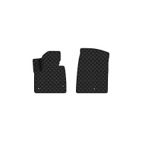 Коврики с экокожи в салон Santa FE (DM) 7 seats Hyundai 2012-2017 3 поколение SUV USA EVAtech  ECO Экокожа черная c черной ниткой черный кант