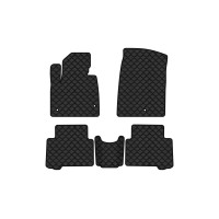 Коврики с экокожи в салон Santa FE (DM) 7 seats Hyundai 2012-2017 3 поколение SUV USA EVAtech  ECO Экокожа черная c черной ниткой черный кант