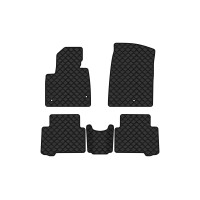 Коврики с экокожи в салон Santa FE (DM) 7 seats Hyundai 2012-2017 3 поколение SUV USA EVAtech  ECO Экокожа черная c черной ниткой черный кант