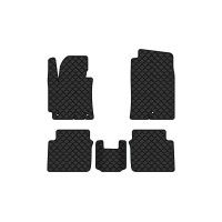 Коврики с экокожи в салон Elantra (Avante) Hyundai 2011-2015 5 поколение Sedan EU EVAtech  ECO Экокожа черная c черной ниткой черный кант