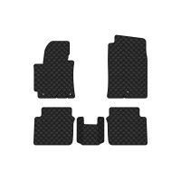 Коврики с экокожи в салон Elantra (Avante) Hyundai 2011-2015 5 поколение Sedan EU EVAtech  ECO Экокожа черная c черной ниткой черный кант