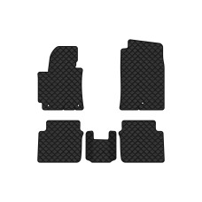 Коврики с экокожи в салон Elantra (Avante) Hyundai 2011-2015 5 поколение Sedan EU EVAtech  ECO Экокожа черная c черной ниткой черный кант