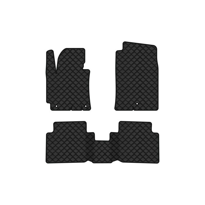 Коврики с экокожи в салон Elantra (Avante) Hyundai 2011-2015 5 поколение Sedan EU EVAtech  ECO Экокожа черная c черной ниткой черный кант