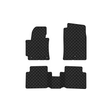 Коврики с экокожи в салон Elantra (Avante) Hyundai 2011-2015 5 поколение Sedan EU EVAtech  ECO Экокожа черная c черной ниткой черный кант