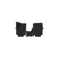 Коврики с экокожи в салон Staria 7 seats 4WD (second seats position) Hyundai 2021 1 поколение VAN EU EVAtech  ECO Экокожа черная c черной ниткой черный кант
