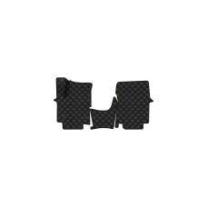 Коврики с экокожи в салон Staria 7 seats 4WD (second seats position) Hyundai 2021 1 поколение VAN EU EVAtech  ECO Экокожа черная c черной ниткой черный кант