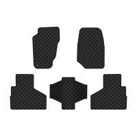 Коврики с экокожи в салон Cherokee (KJ) Jeep 2001-2008 3 поколение SUV EU EVAtech  ECO Экокожа черная c черной ниткой черный кант