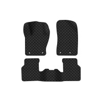 Коврики с экокожи в салон Compass Jeep 2017 2 поколение SUV USA EVAtech  ECO Экокожа черная c черной ниткой черный кант