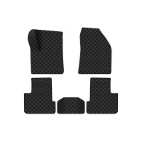 Коврики с экокожи в салон Cherokee (KL) Jeep 2014 5 поколение SUV USA EVAtech  ECO Экокожа черная c черной ниткой черный кант