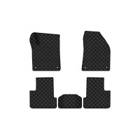 Коврики с экокожи в салон Cherokee (KL) Jeep 2014 5 поколение SUV USA EVAtech  ECO Экокожа черная c черной ниткой черный кант