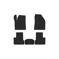 Коврики с экокожи в салон Cherokee (KL) Jeep 2014 5 поколение SUV USA EVAtech  ECO Экокожа черная c черной ниткой черный кант