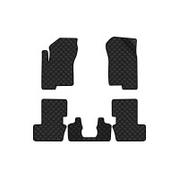 Коврики с экокожи в салон Compass Restyling Jeep 2011-2016 1 поколение SUV USA EVAtech  ECO Экокожа черная c черной ниткой черный кант