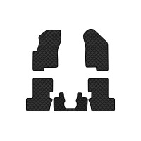 Коврики с экокожи в салон Compass Restyling Jeep 2011-2016 1 поколение SUV USA EVAtech  ECO Экокожа черная c черной ниткой черный кант