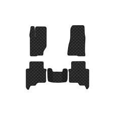 Коврики с экокожи в салон Grand Cherokee (WK) Jeep 2005-2010 3 поколение SUV EU EVAtech  ECO Экокожа черная c черной ниткой черный кант