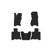 Коврики с экокожи в салон Grand Cherokee Laredo (WJ) Jeep 1998-2004 2 поколение SUV EU EVAtech  ECO Экокожа черная c черной ниткой черный кант