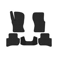 Коврики с экокожи в салон F-Pace (X761) Jaguar 2016-2020 1 поколение SUV EU EVAtech  ECO Экокожа черная c черной ниткой черный кант