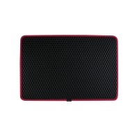 EVA килимок придверний EVAtech Home 50x80 см ромб чорний кант червоний